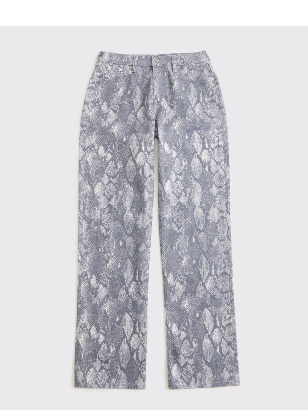 Abercrombie & Fitch Low Rise Baggy Gray Snake Print Straight Leg Jeans